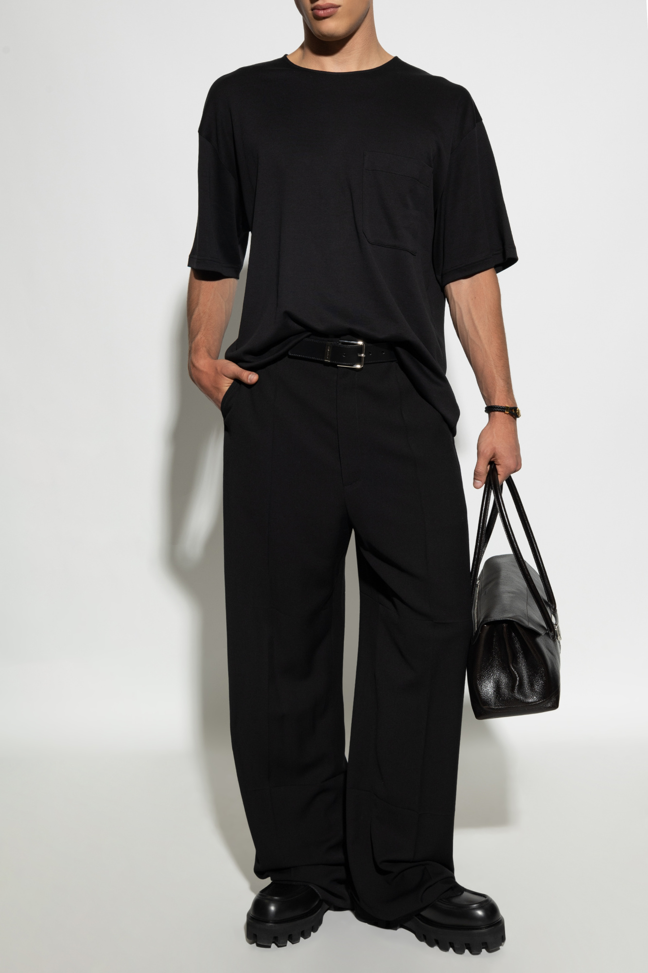 Black T-shirt with pocket Lemaire - Vitkac AS